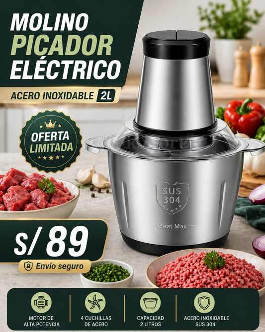 🔪 Molino Picador Eléctrico Acero Inoxidable 🔥
