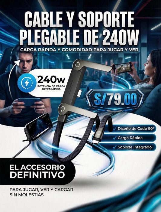Cable y Soporte Plegable De 240W